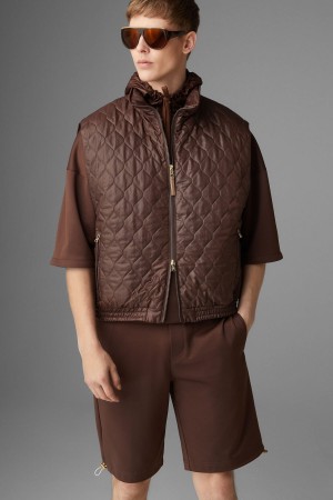 BOGNER Pride Gesteppt Waistcoat Schokolade | YIQDF-0659