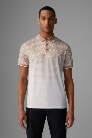 BOGNER Sport Arno Functional Polo Shirt Braun Weiß | XAWZN-8745