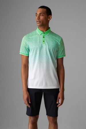 BOGNER Sport Arno Functional Polo Shirt Grün Weiß | CRHFK-6594