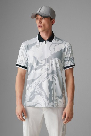 BOGNER Sport Cody Functional Polo Shirt Gray / Off-white | OGFKY-4280