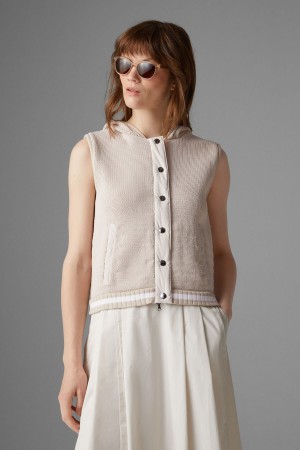 BOGNER Sport Maxima Gestrickt Waistcoat Sand | URJLV-7394