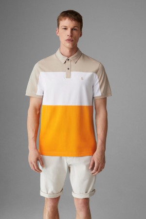 BOGNER Timo Polo Shirt Beige Weiß Orange | TKRPE-7936