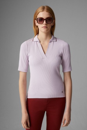 BOGNER Zadie Gestrickt Polo Shirt Lilac | TBZRD-9682