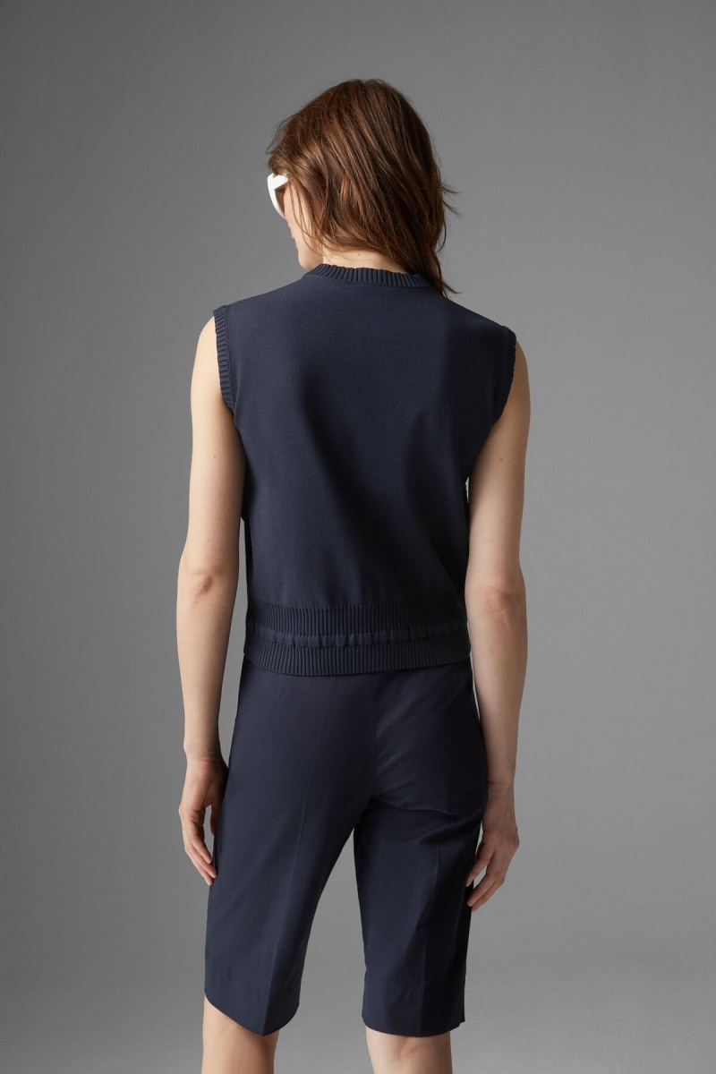 BOGNER Allisa Down Gestrickt Gilet Navy Blau | LQPUM-2063
