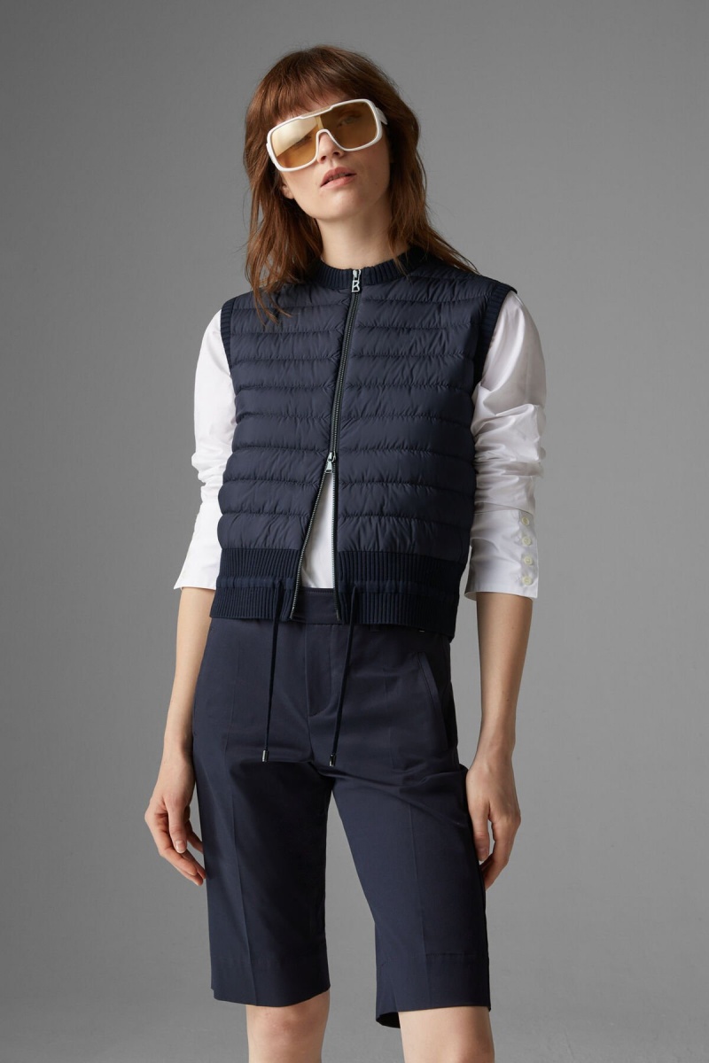 BOGNER Allisa Down Gestrickt Gilet Navy Blau | LQPUM-2063