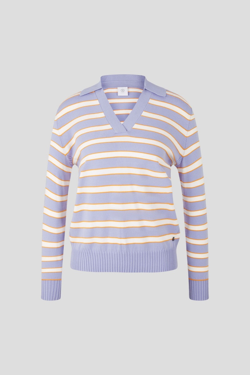 BOGNER Alma Gestrickt Pullover Lilac / Off-white | UXCEV-6382