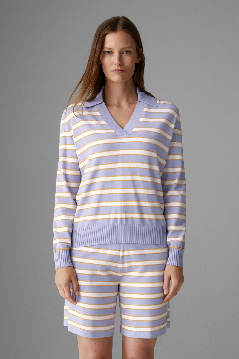 BOGNER Alma Gestrickt Pullover Lilac / Off-white | UXCEV-6382
