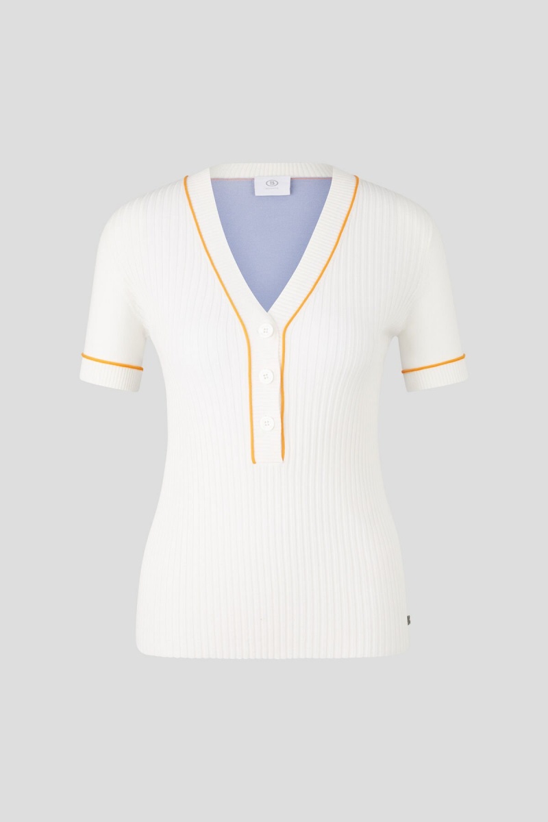 BOGNER Amber Gestrickt Top Off-white / Lilac | JGUCO-7925