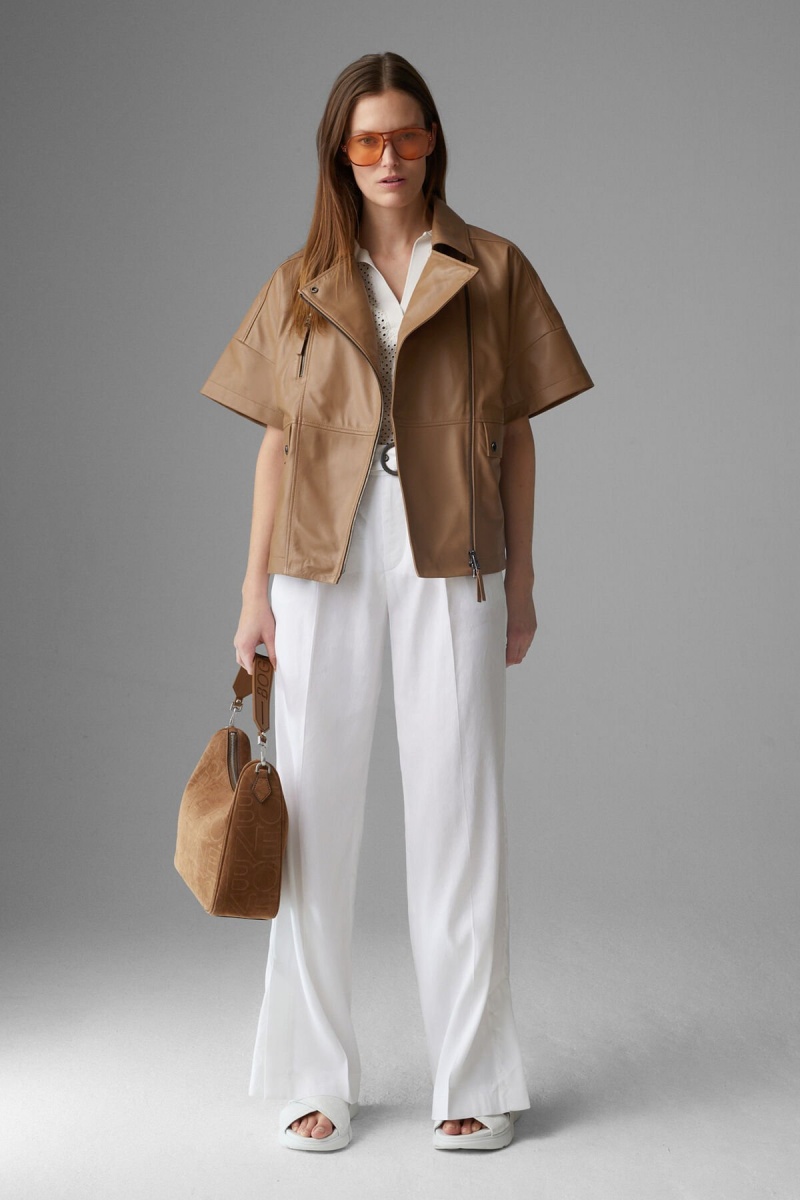 BOGNER Amila Kurzes-sleeved Leder Jacket Camel | FVTPB-9762