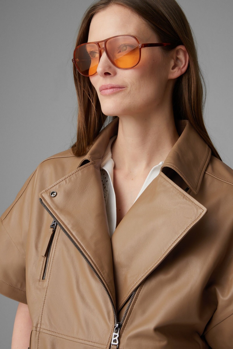 BOGNER Amila Kurzes-sleeved Leder Jacket Camel | FVTPB-9762