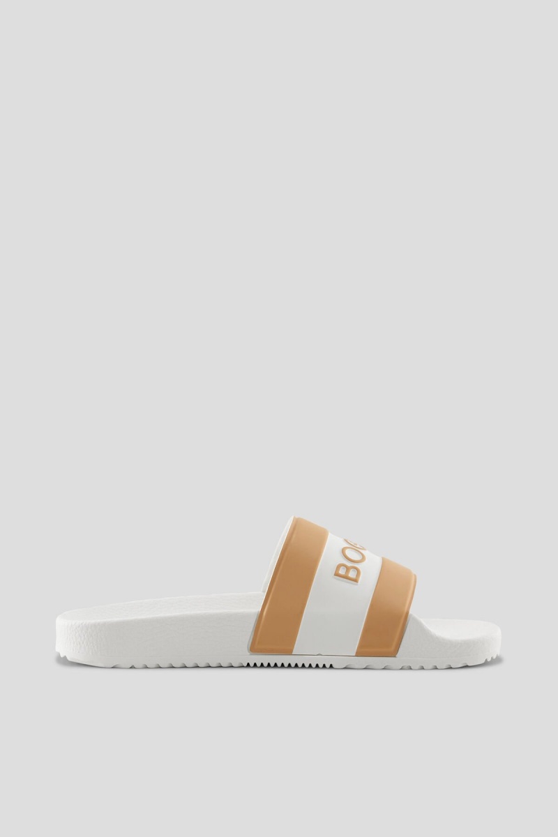 BOGNER Belize Slides Weiß Beige | JONBT-0972