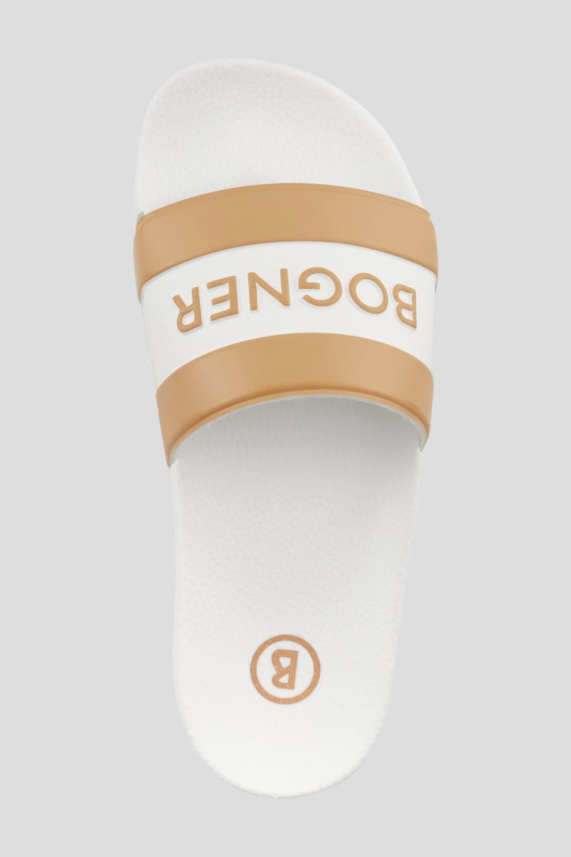 BOGNER Belize Slides Weiß Beige | JONBT-0972