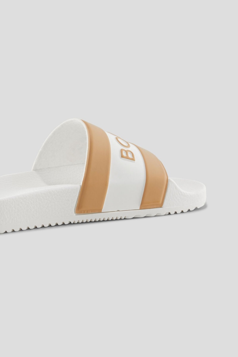 BOGNER Belize Slides Weiß Beige | JONBT-0972
