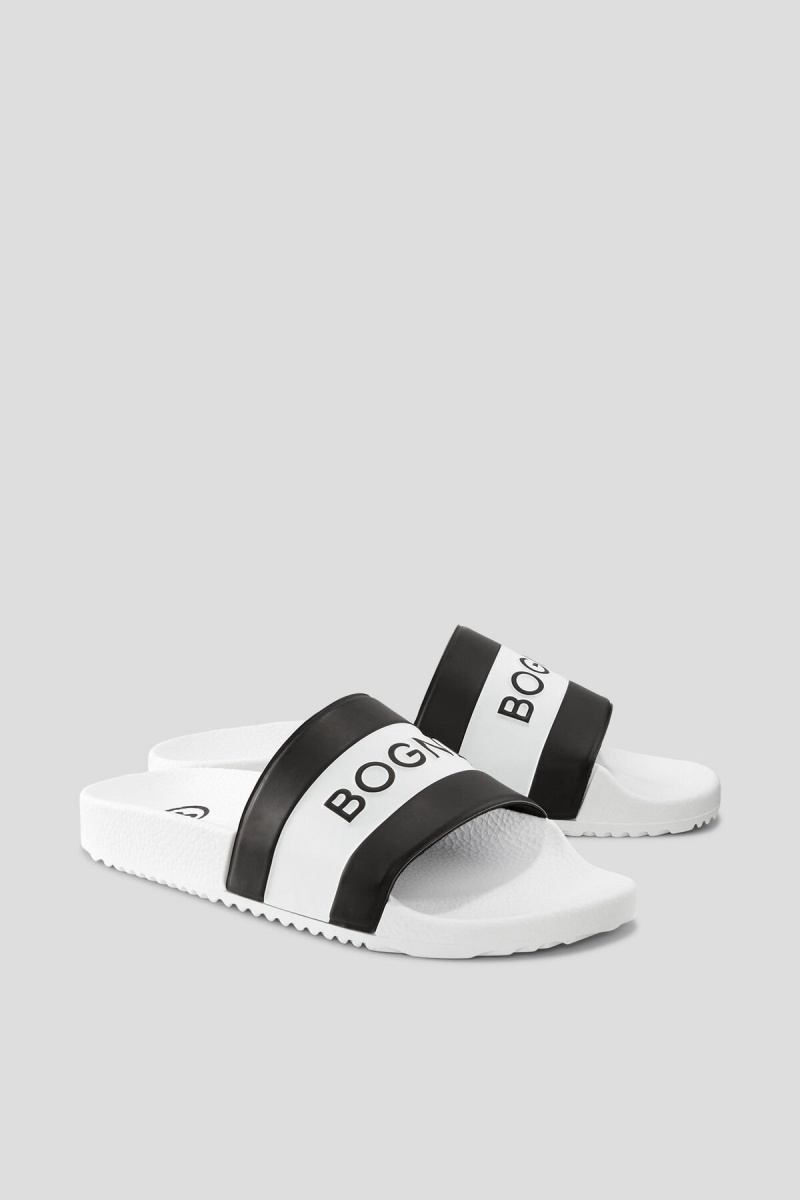 BOGNER Belize Slides Weiß Schwarz | MRIKE-0637