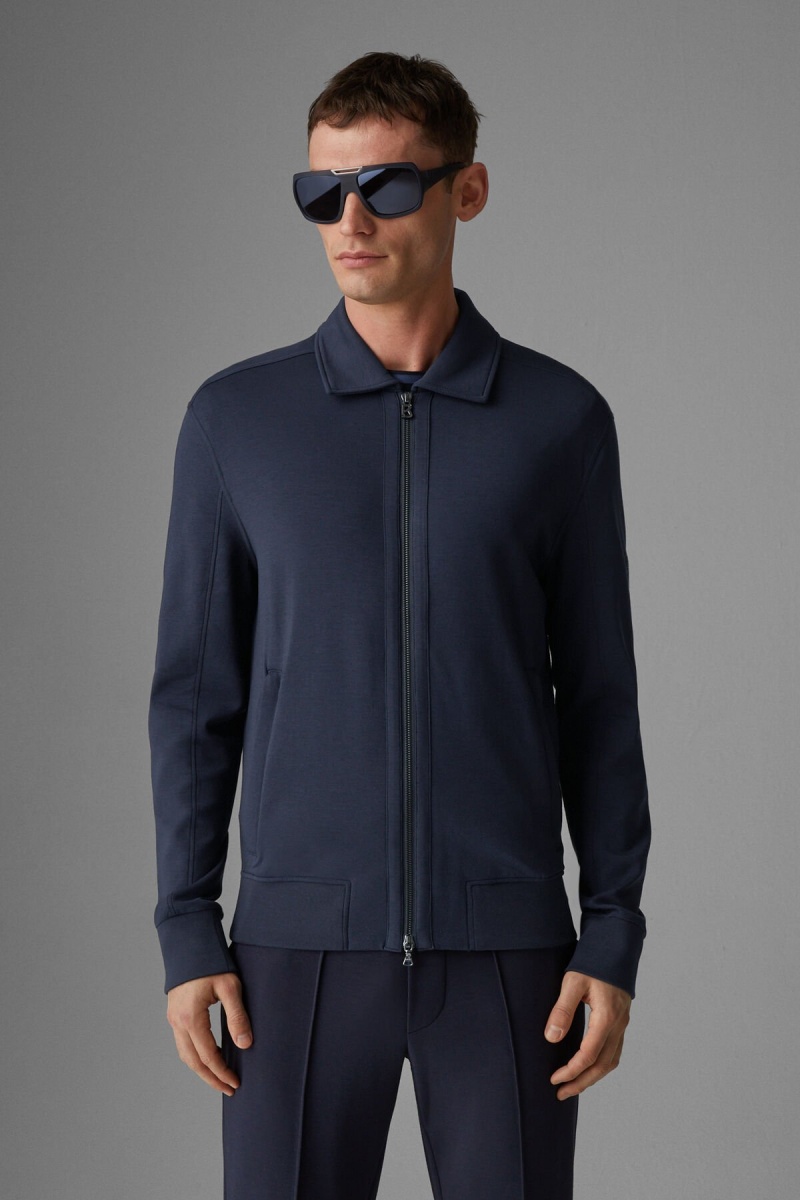 BOGNER Bennet Sweatshirt Jacket Navy Blau | WTXFB-3246