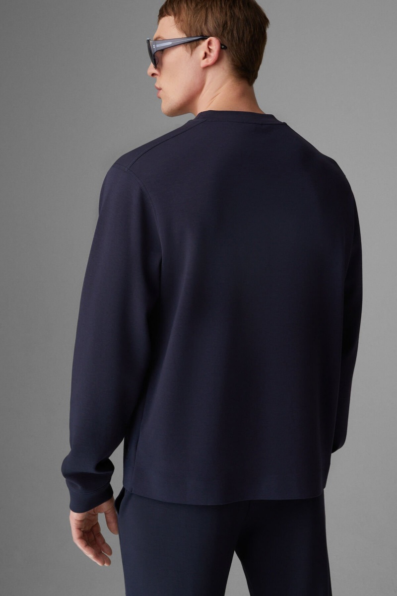 BOGNER Boris Sweatshirt Navy Blau | QEXAT-7048