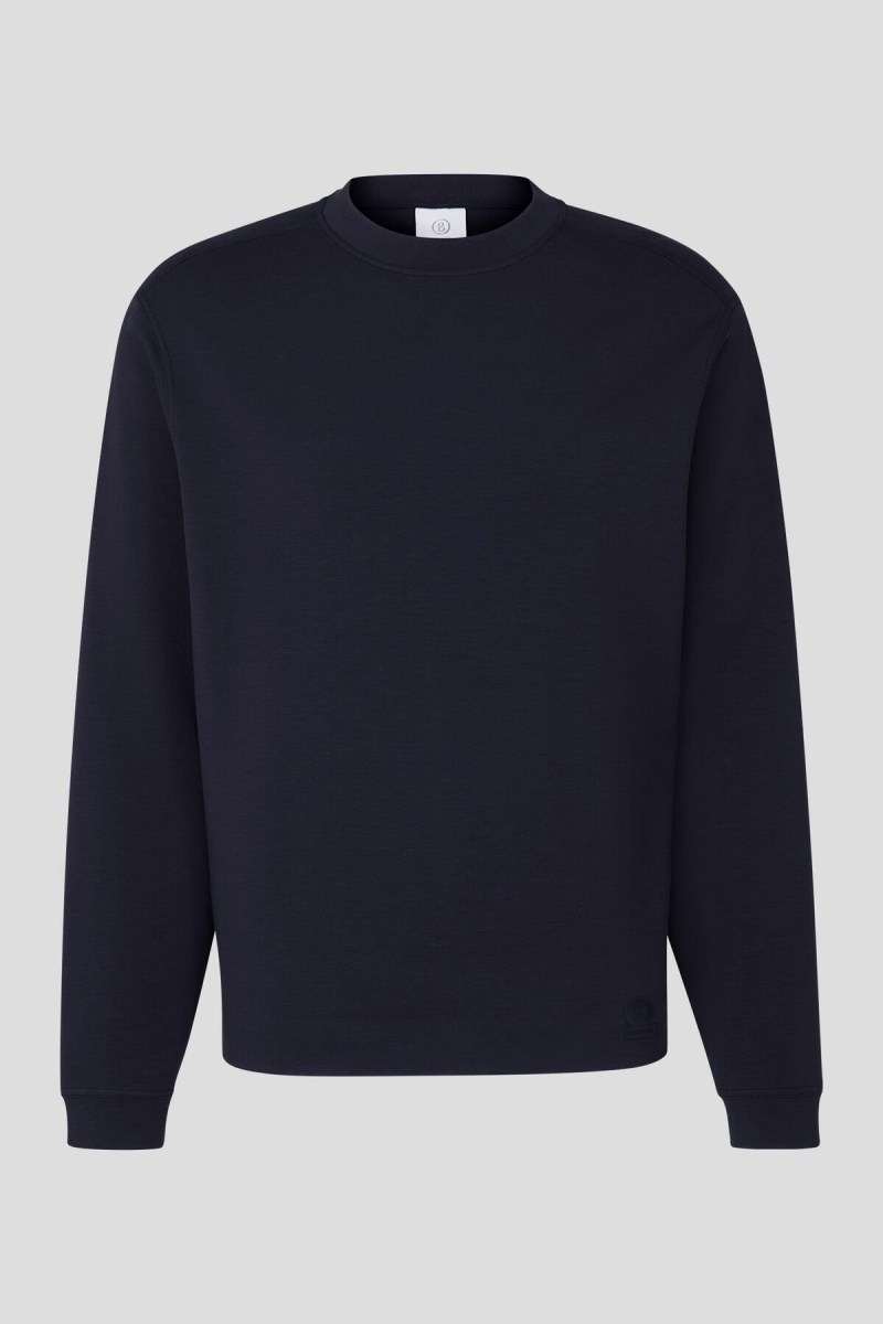 BOGNER Boris Sweatshirt Navy Blau | QEXAT-7048
