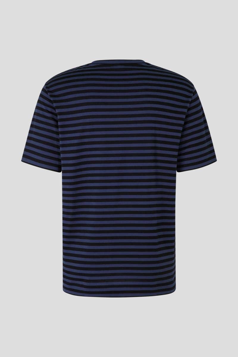 BOGNER Charlie T-shirt Navy Blau Schwarz | YJZSR-7309