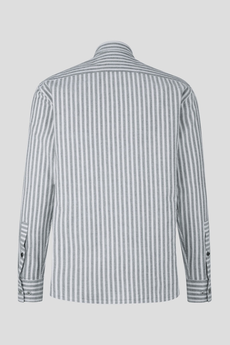 BOGNER Clive Flannel Shirt Off-white / Gray | VXUOY-9426