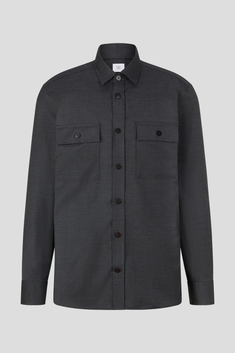 BOGNER Clive Shirt Anthracite melange | VPZGD-5401