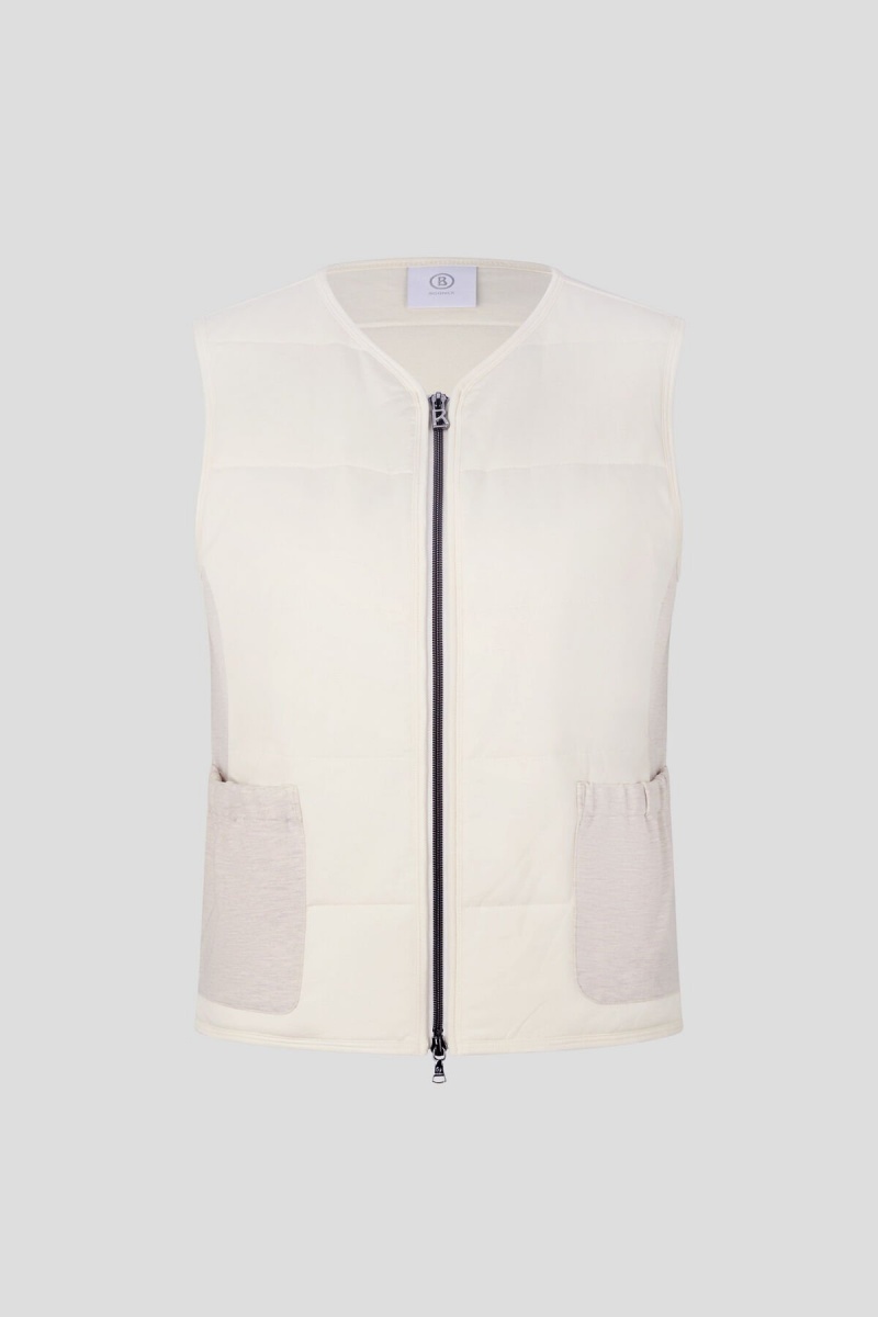 BOGNER Dahlia Gesteppt Gilet Off-white | PBSAT-2804