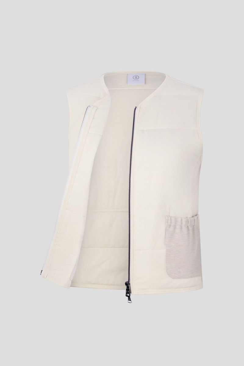BOGNER Dahlia Gesteppt Gilet Off-white | WHRFE-8764