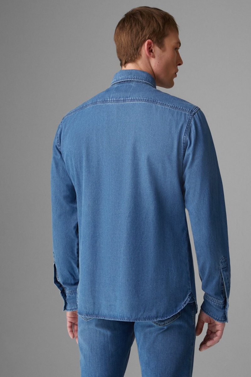 BOGNER Dean Denim Shirt Blau | PEMTA-8034