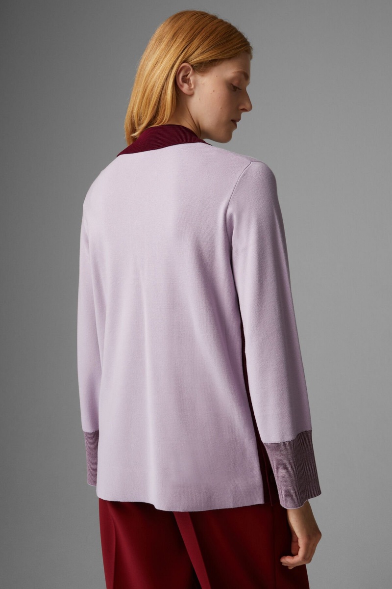 BOGNER Edyta Knit Polo Shirt Lilac | QWRGA-8534