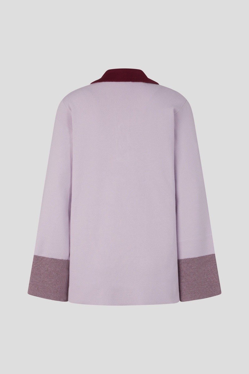 BOGNER Edyta Knit Polo Shirt Lilac | QWRGA-8534