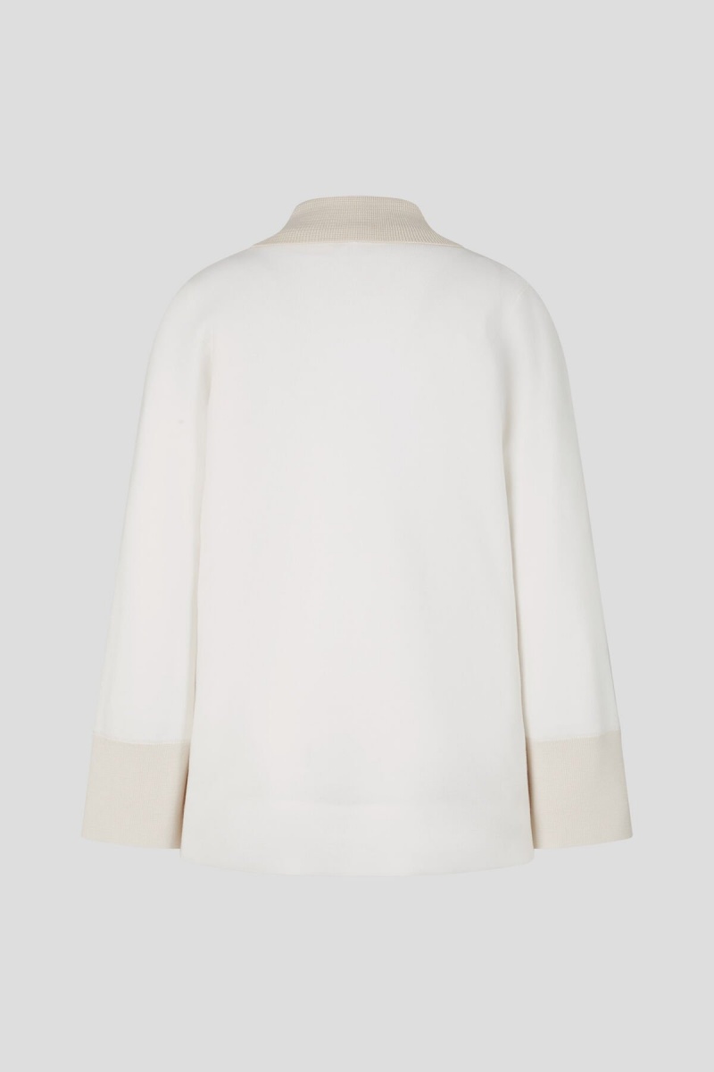 BOGNER Edyta Knit Polo Shirt Off-white | IPXZS-2396