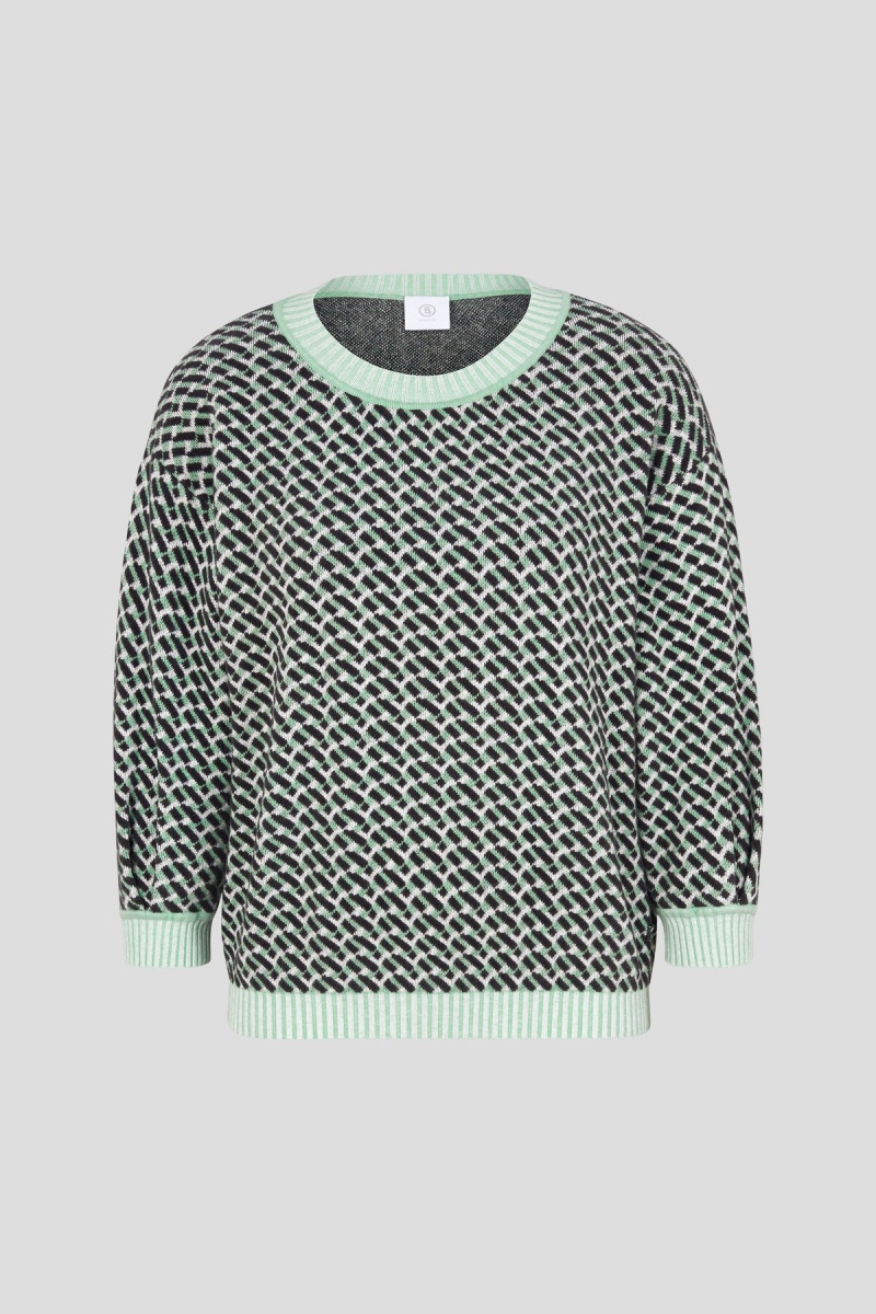 BOGNER Erin Pullover Grün Schwarz | CXBAM-0598