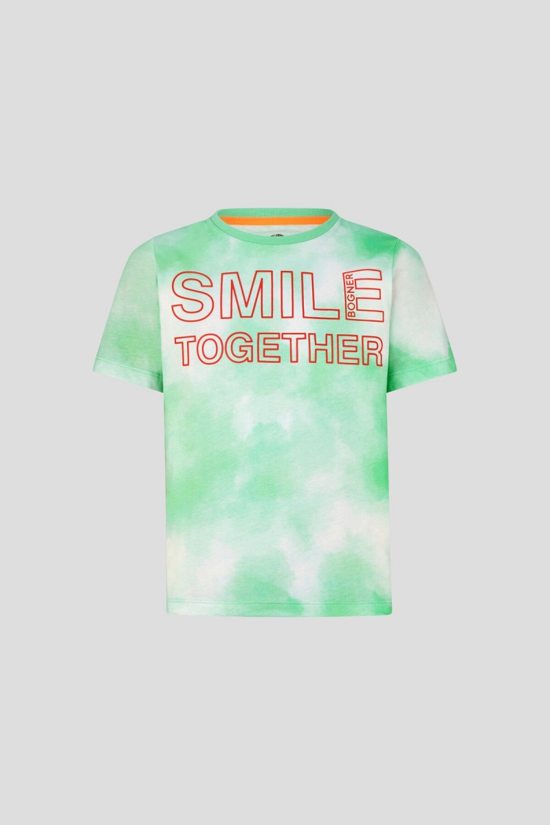 BOGNER Ilyas Kids T-shirt Grün Weiß | HGJDW-9578