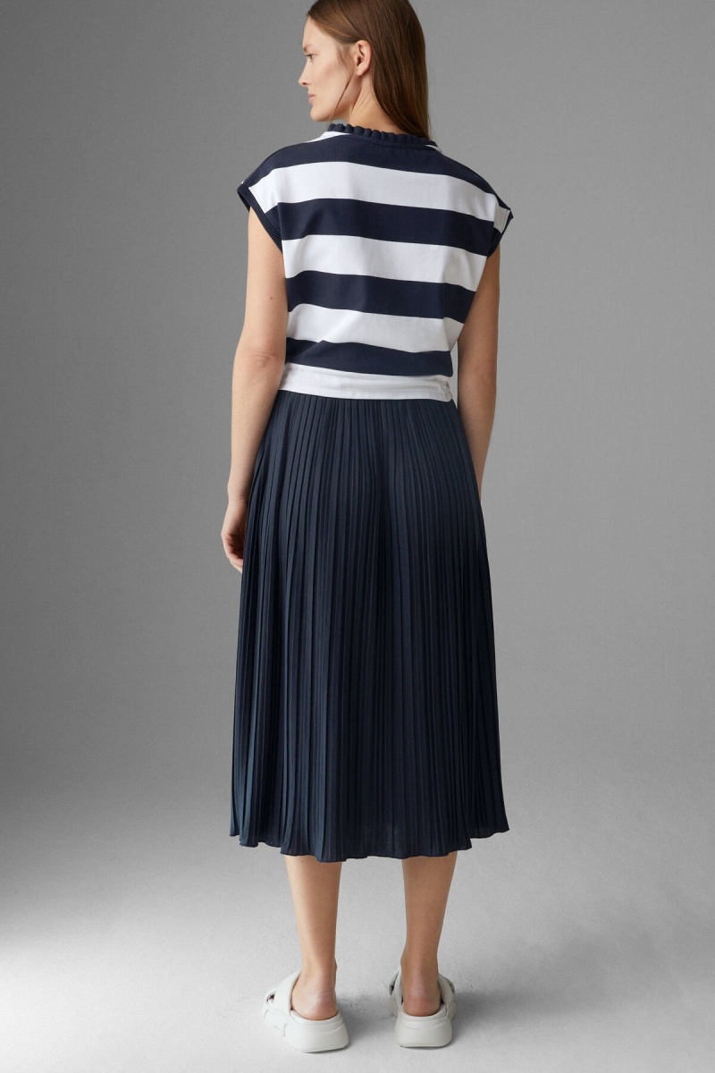 BOGNER Ira Jersey Kleider Navy Blau Weiß | CPRDY-8259