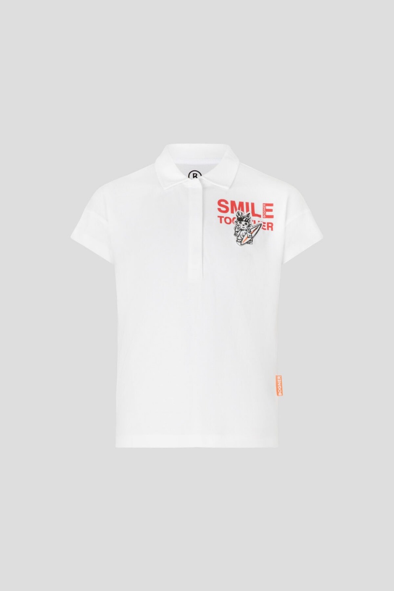 BOGNER Isra Kids Polo Shirt Weiß | ZAJEX-0421