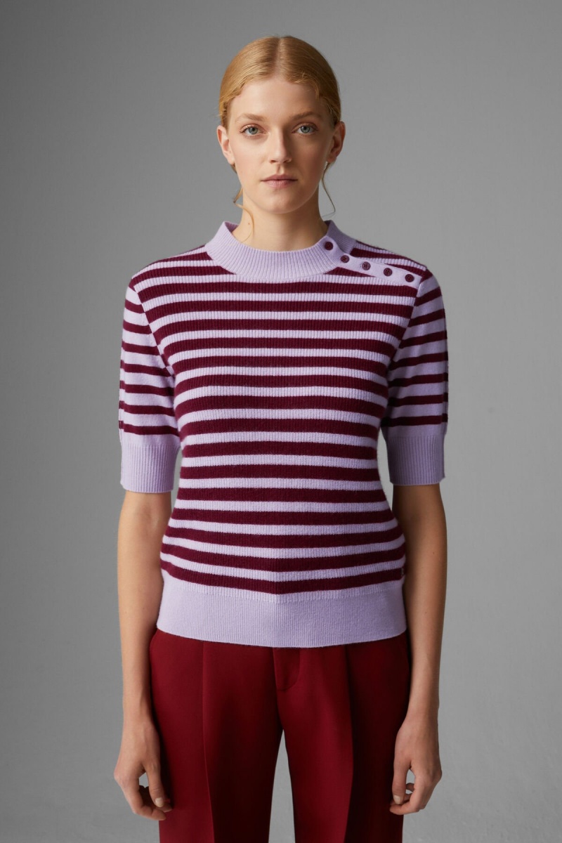 BOGNER Jaren Kurzes-sleeved Pullover Bordeaux / Lilac | FDSXB-7542