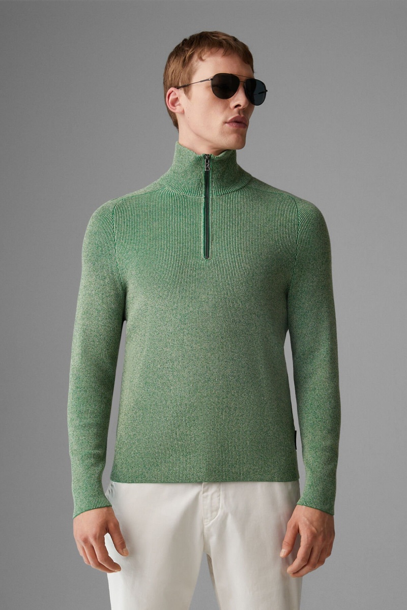 BOGNER Lennard Half-zip Pullover Grün | JYKSI-1490