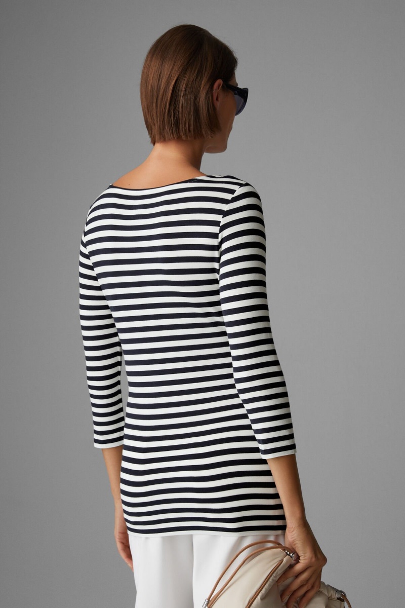 BOGNER Louna Longsleeve Navy Blau Weiß | DWBSG-7502