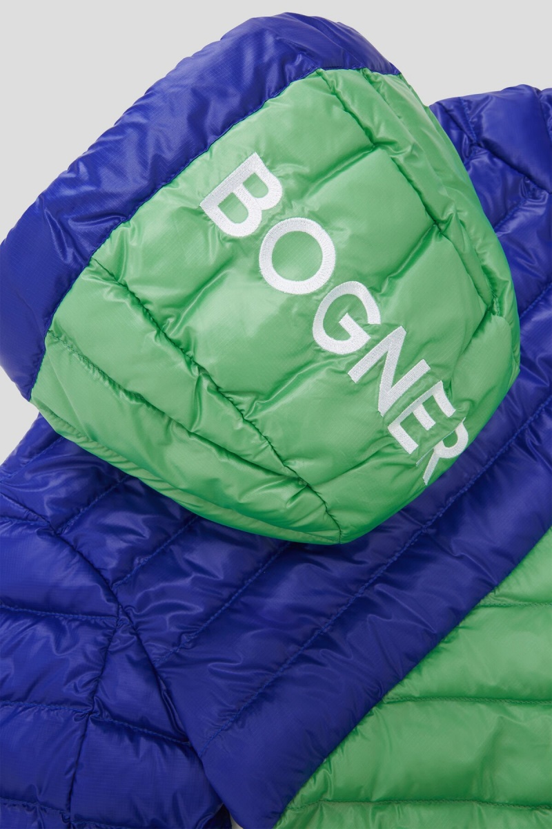 BOGNER Matti Kids Laufschuhe Down Jacket Blau Grün | ULNHR-8015