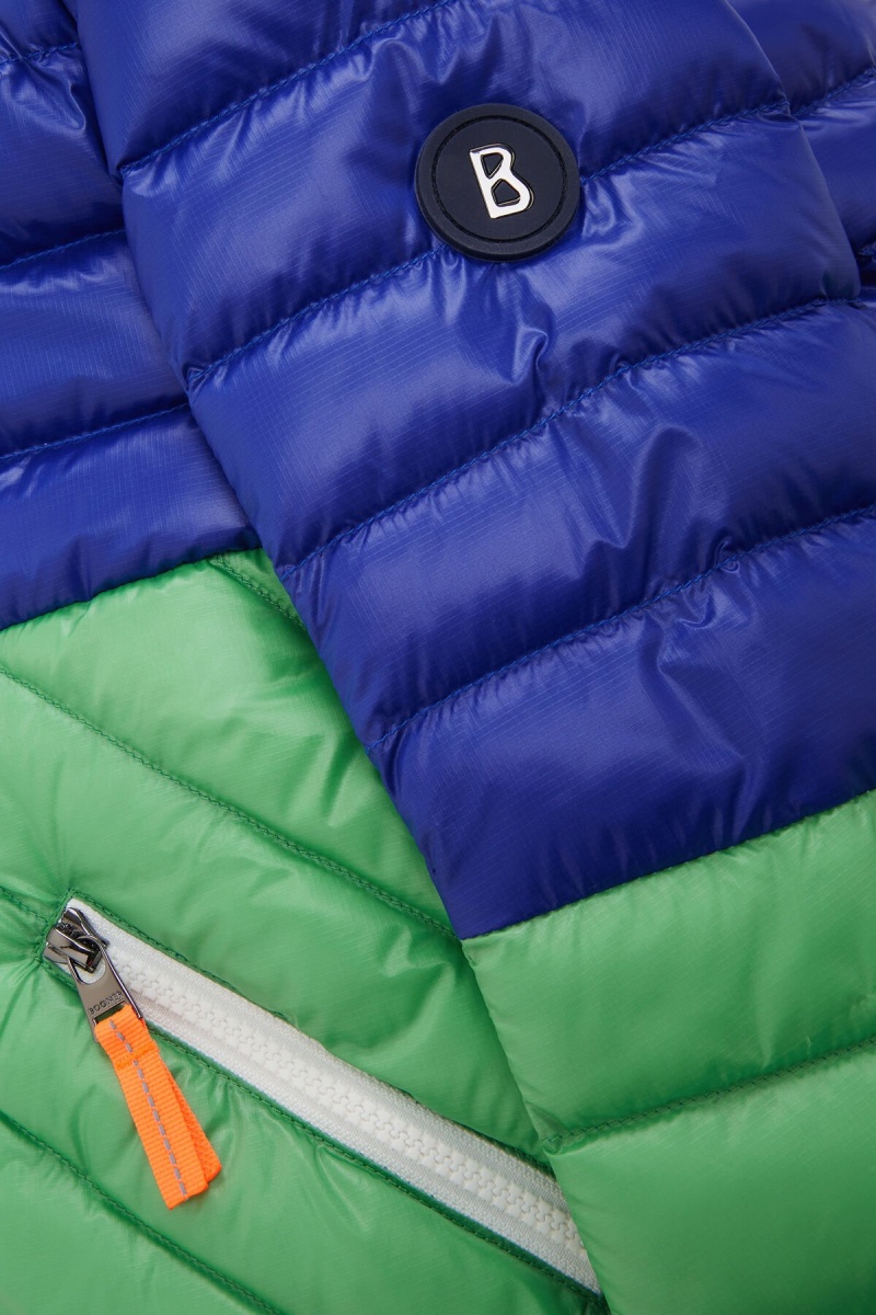 BOGNER Matti Kids Laufschuhe Down Jacket Blau Grün | ULNHR-8015