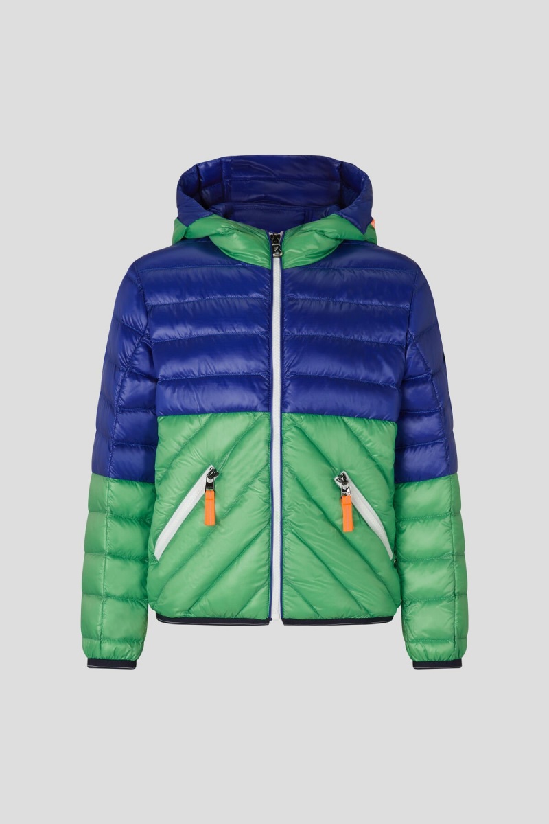 BOGNER Matti Kids Laufschuhe Down Jacket Blau Grün | ULNHR-8015