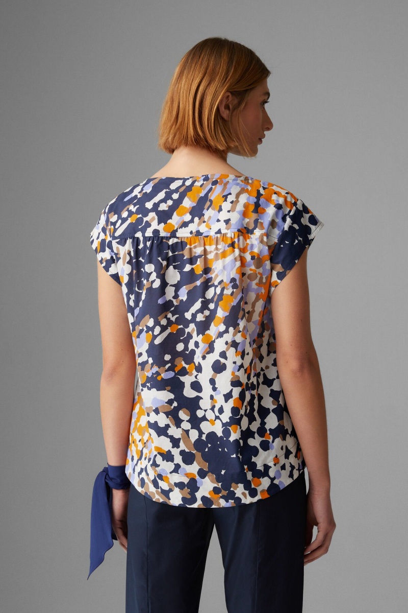 BOGNER Nine Blouse Navy Blau Orange | UXNHQ-9850