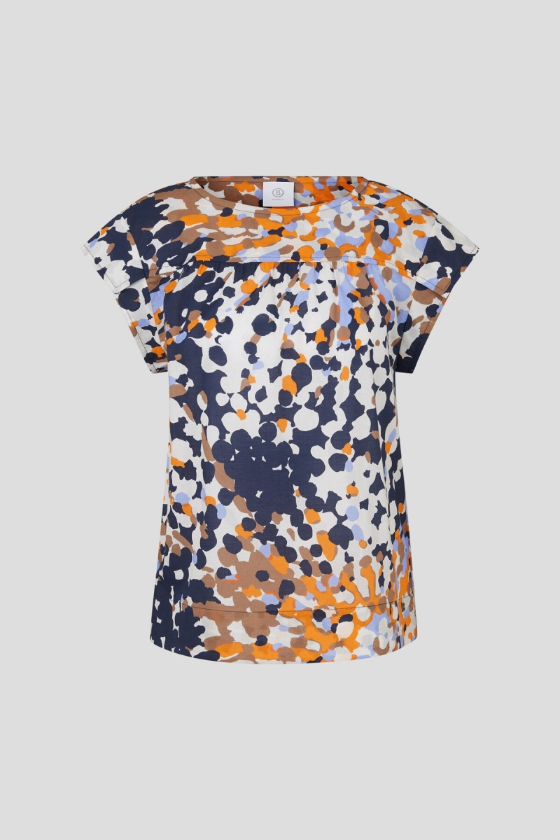 BOGNER Nine Blouse Navy Blau Orange | UXNHQ-9850