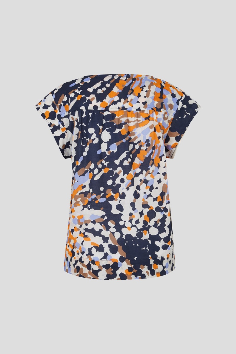 BOGNER Nine Blouse Navy Blau Orange | UXNHQ-9850