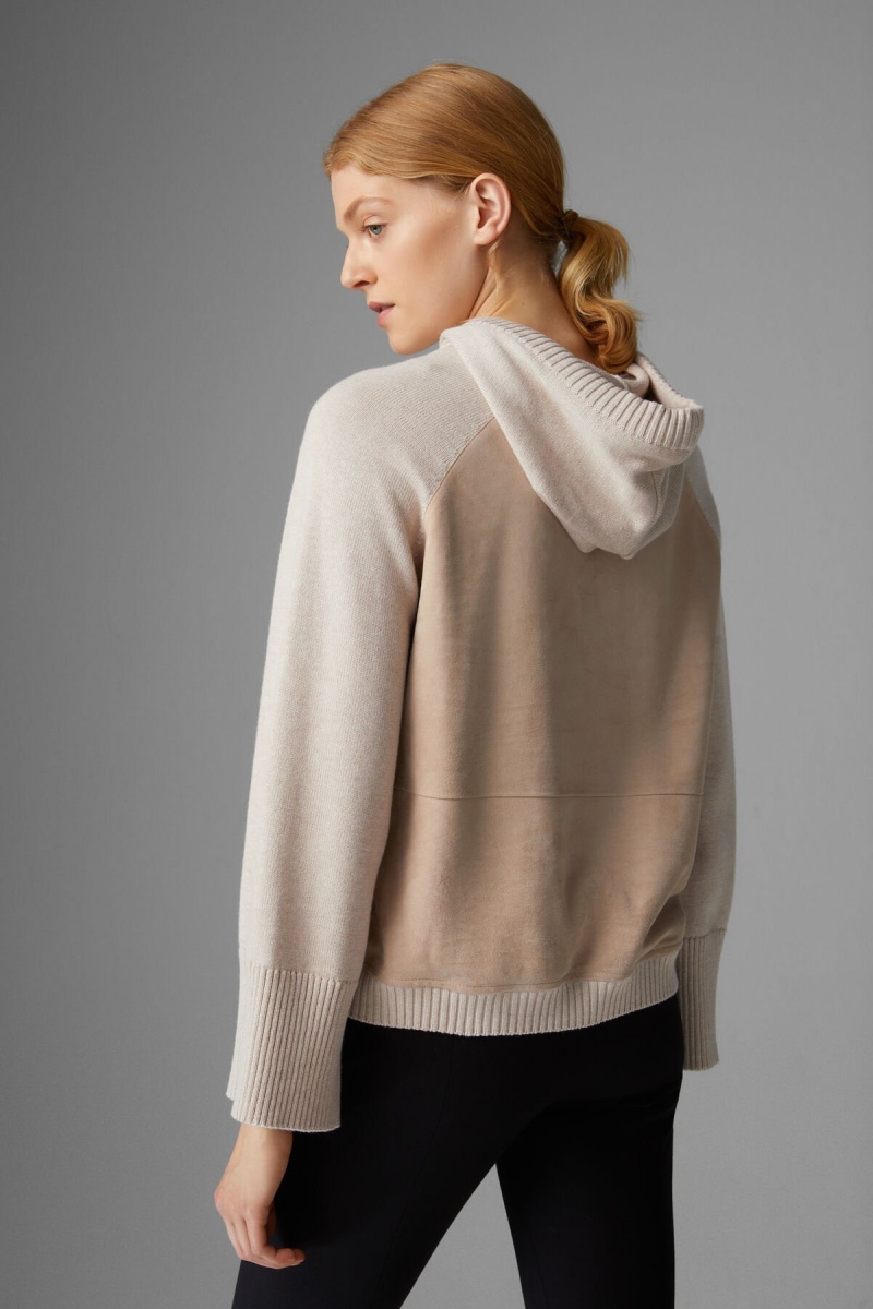 BOGNER Ohana Leder Knit Pullover Beige | TJDGI-7352
