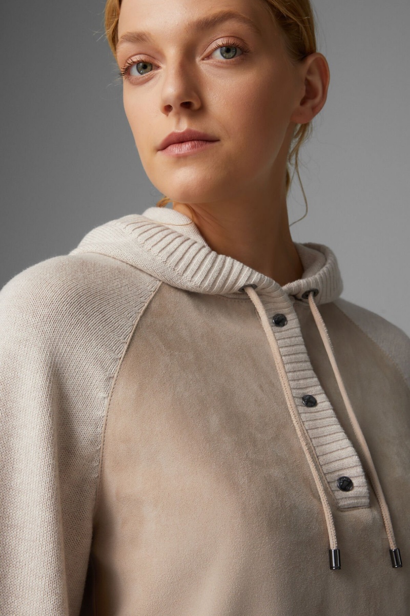 BOGNER Ohana Leder Knit Pullover Beige | TJDGI-7352