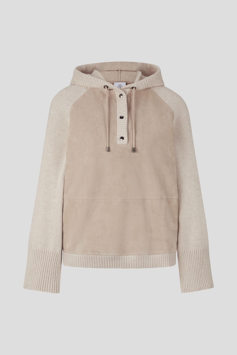 BOGNER Ohana Leder Knit Pullover Beige | TJDGI-7352