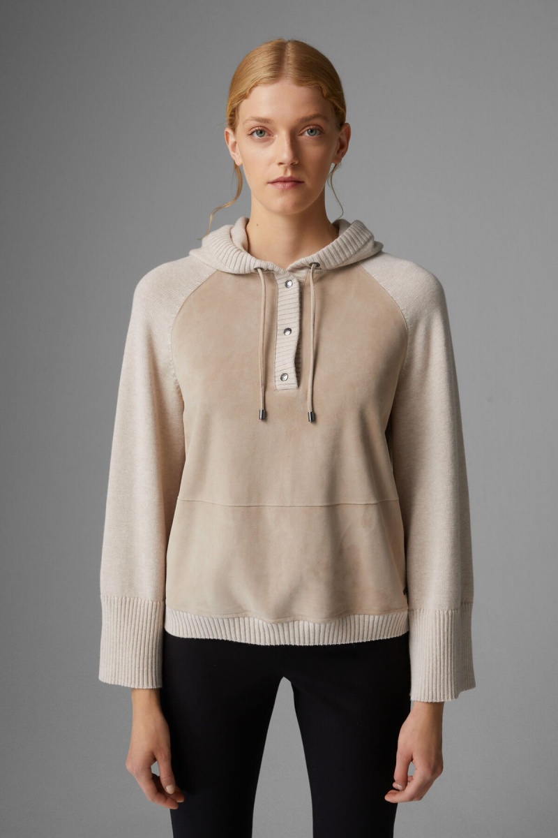 BOGNER Ohana Leder Knit Pullover Beige | TJDGI-7352