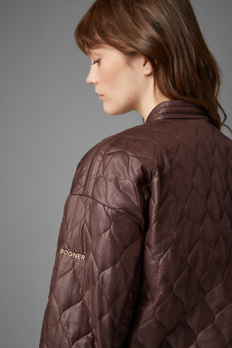 BOGNER Paola Reversible Gesteppt Jacket Schokolade | NETQX-4950