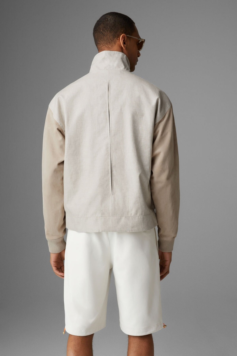 BOGNER Paolo Linen And Leder Blouson Sand | BQNDU-3157