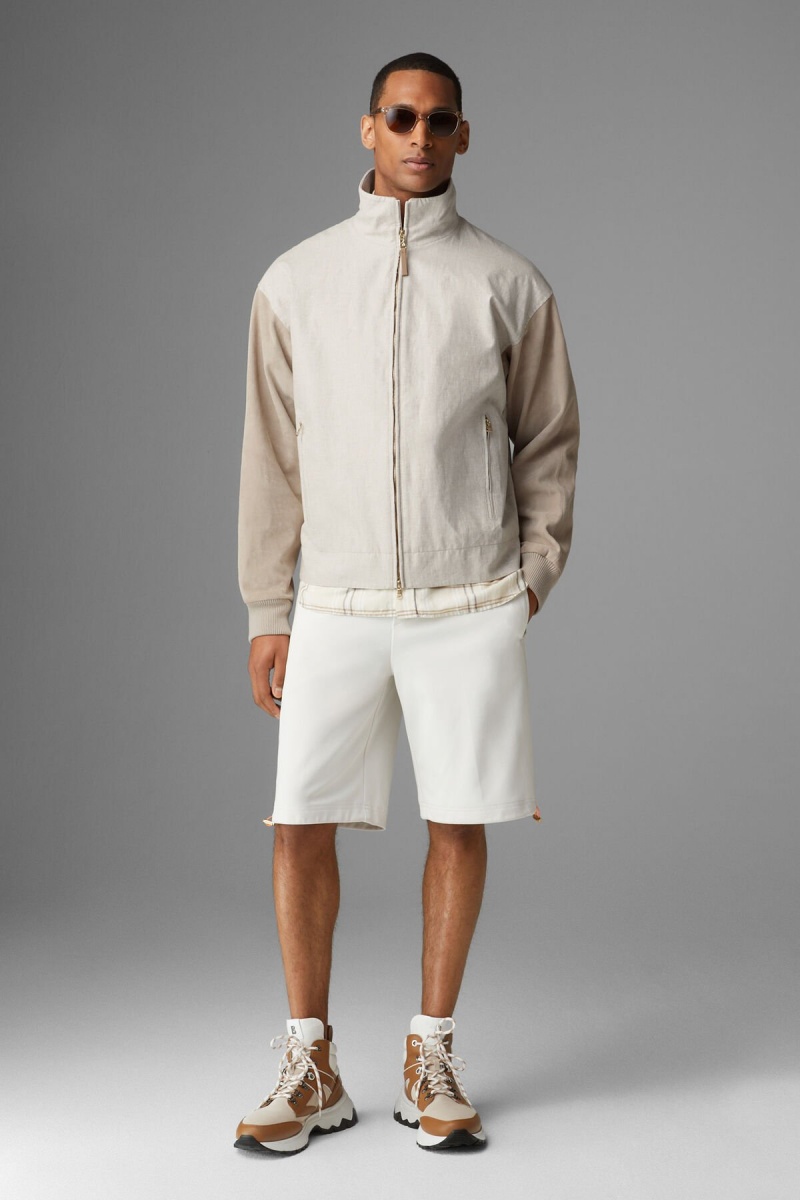 BOGNER Paolo Linen And Leder Blouson Sand | BQNDU-3157